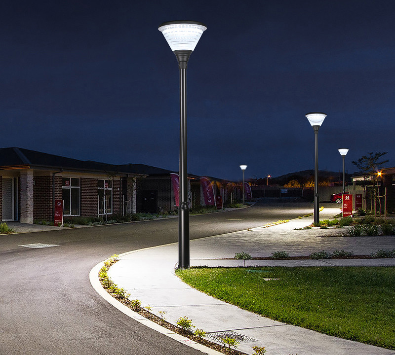 Outside Waterproof Solar Pillar Light Lamp Landscape Post Garden Outdoor 9000K