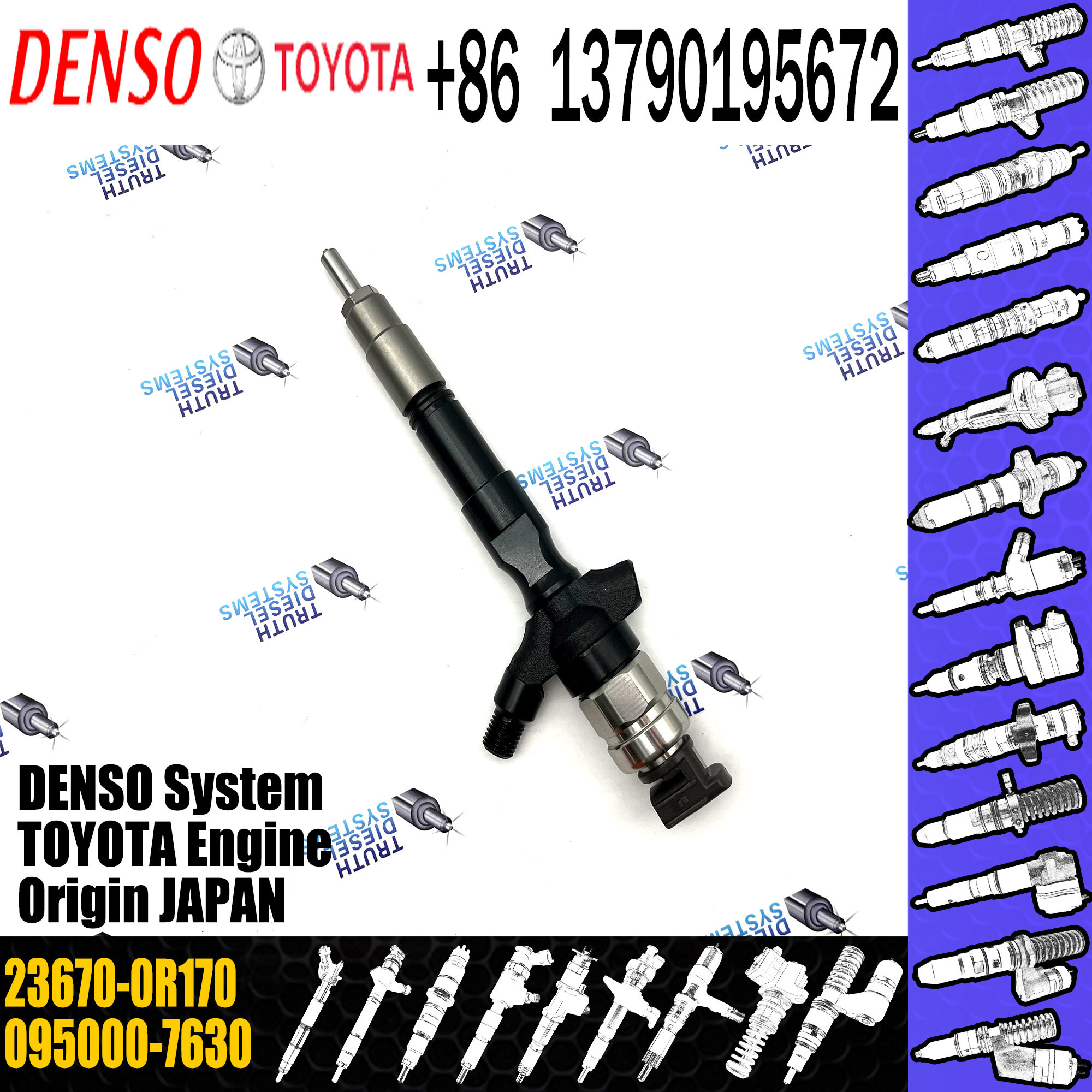 Injector 095000-7630 23670-0R170 engine pump injector sprayer 095000-7630 23670-0R170