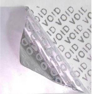 China Self Adhesive Tamper Evident Products Poly Material 50-120 Microns Thickness factory