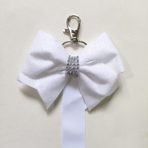 Unique Personalized Gifts Pre-Tied Sublimation Blank Bowknot Keyring With Double Sided Printing Ribbon Lanyard DIY Colored Cute Bow Decoration