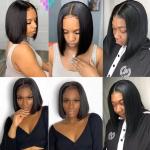 Wear and Go Glueless Wig Bob Straight Pre Cut Lace 4x4 Front closure Human Hair