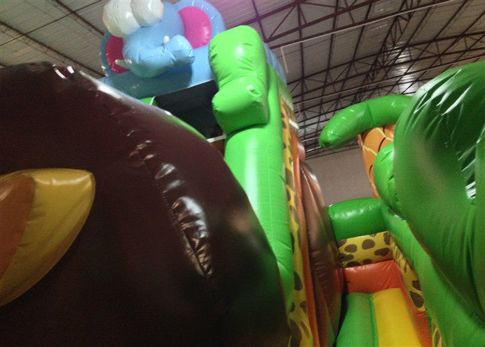 Savanna Slide Inflatable Bounce House , Amusement Park Inflatable Bouncy Castle
