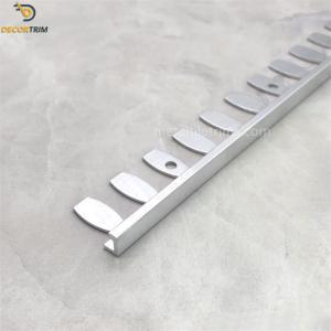 China Decorative Metal Wall Trim Aluminum Tile Trim Silver Color 2.5m 3m factory
