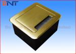 Gold Tabletop Flip Up Power Outlet , Compact Flip Up Manual Conference Table