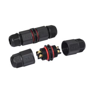 China Nylon LED Waterproof Connector No Soldering 2pin 3pin 4 Pin Cable Connector L Type factory
