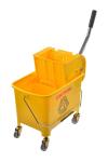 Commercial 19L Yellow Mop Bucket With Wringer With Steel Handle