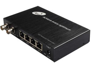 China 4 POE 2 BNC Port Coax To Ethernet Media Converter factory