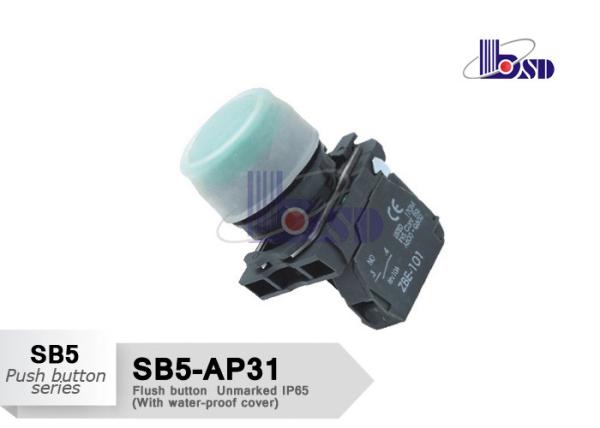 Illuminated Green Flast Push Button Switch SB5 Series For Using As Warning