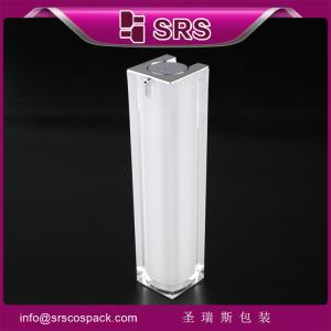 China 2015 new design acrylic high quality with good price airless bottle,square luxury elegant bottles factory