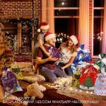 Gift Bags,Assorted Size Christmas Gift Bags With Tags,Christmas Drawstring Gift