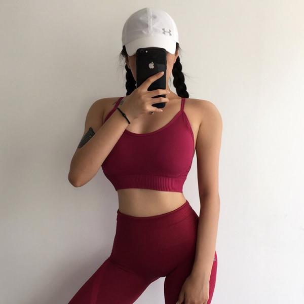 Breathable Women'S Workout Apparel , Stylish Yoga Clothes Sports Bra And