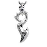 Men's Sterling Silver Dragon Pendant Necklace with Thai Vintage Style Jewelry