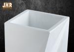 Geometric Shape Flower Pots Fiberglass Floor Vases Glossy White Plant Pots