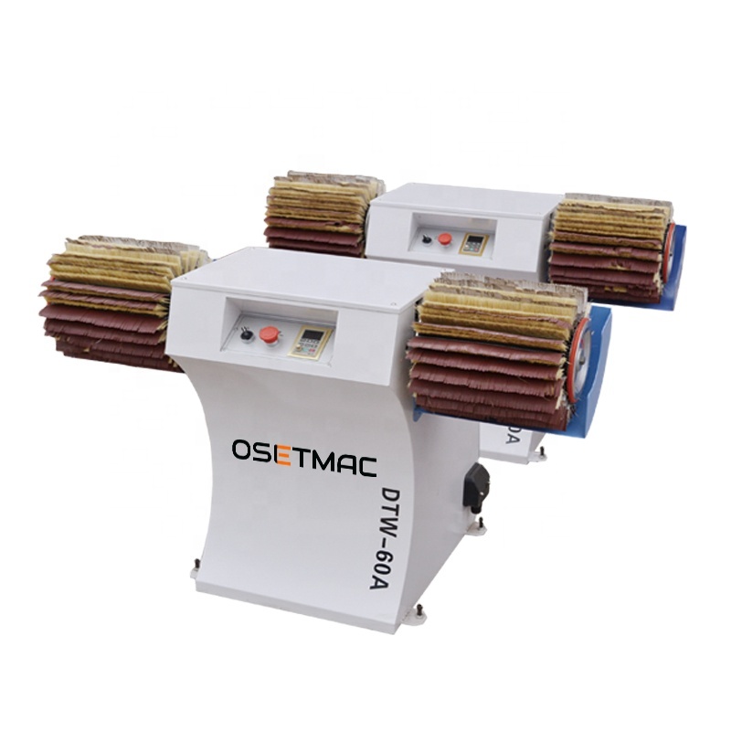 1240mm 610mm 880mm DTW-60A OSETMAC Two Rollers Manual Brush Sanding Machine For Wood MDF Plywood Polishing