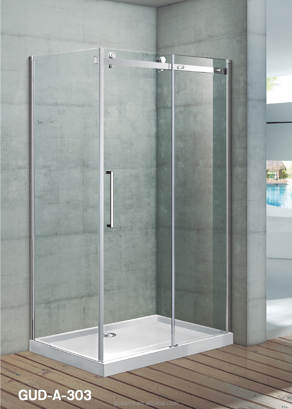 Large Pulley Glass Door Two-way Smooth Shower Door Stylish Bathroom Shower Box