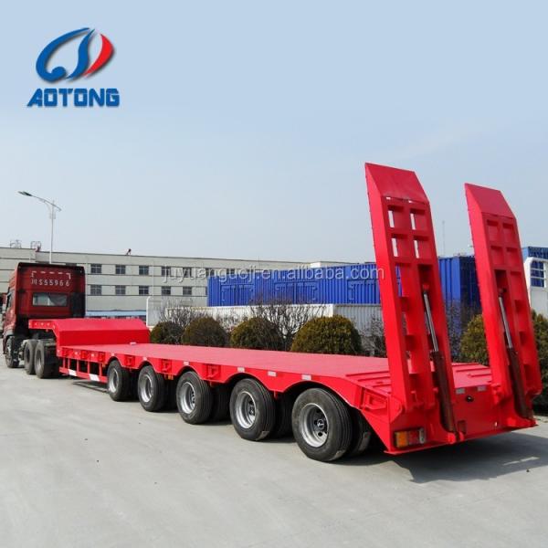 4 Axles 100-120 Ton Electric Station Lowbed Lowboy Semi Trailer for Heavy Load