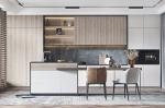 European Style Lighting Wall Shelf Liner Plywood White Minimalist Kitchen