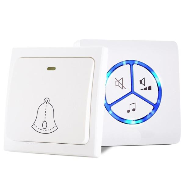 No Battery Wireless Door Bell Waterproof Plug-in Wall Socket Push Switch Button