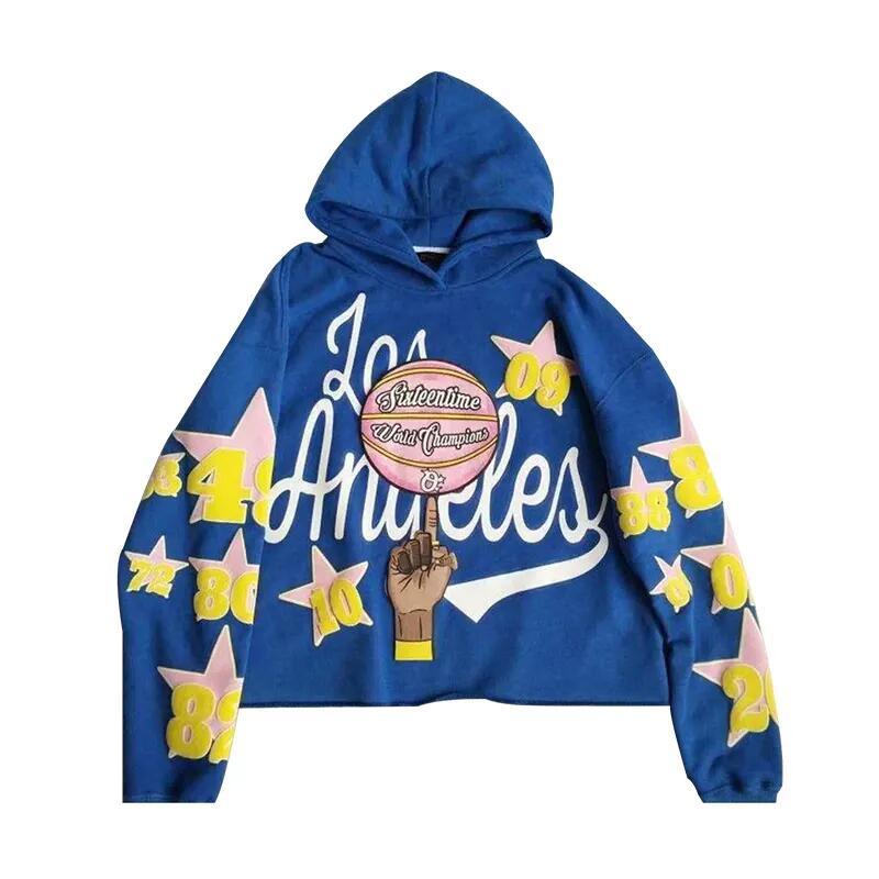 Wholesale Custom Full 3D Puff Print Casual Raw Hem Hooded Pullover Embroidery Logo Cut Edge Hoodie