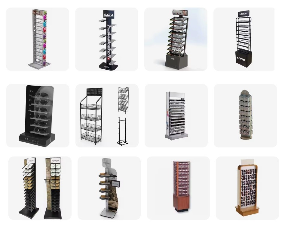 T Shape Metal Retail Display Round Base Adjustable Height SS Display Rack For Clothing