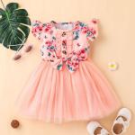 Baby Girl Printed Mesh Dress Summer Sweet Girls Children'S Dress Clothing