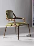5 Star Hotel Restaurant Furniture Solid Metal Backrest Dining Leather Lounge