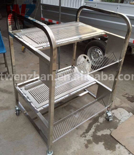 Four Wheel 2 Layers Juki Feeder Trolley SMT Machines