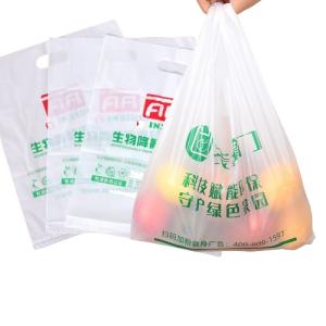 China Grocery Food Poly Plastic Vest Carrier Bags 11x17x21 In For Takeaways factory
