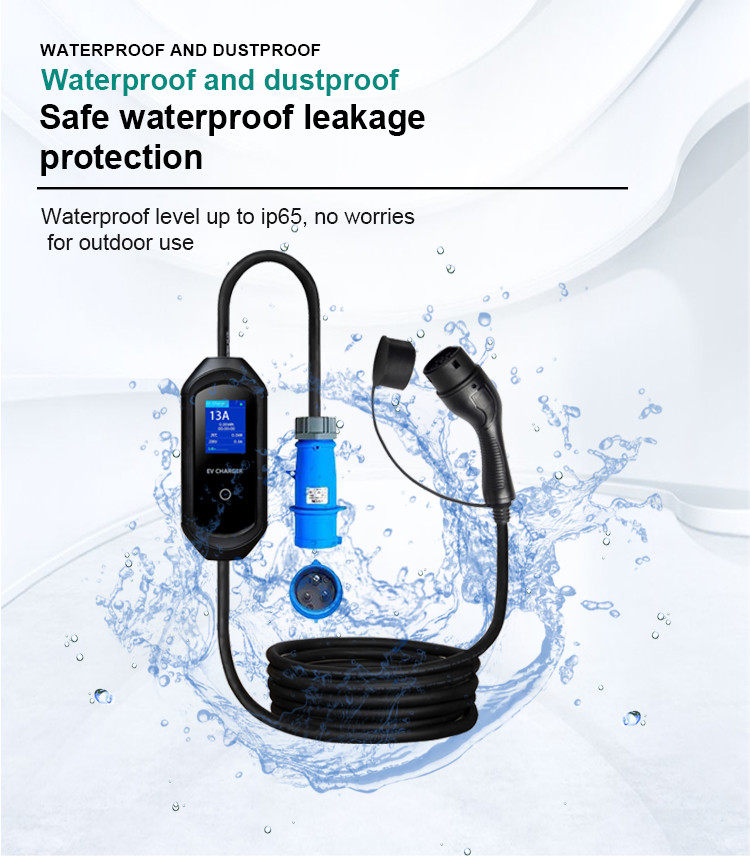 Adjustable Portable Ev Charger 220V 3.6KW 7KW 11KW MAX 32A IEC 62196 SAE J1772 GBT 20234