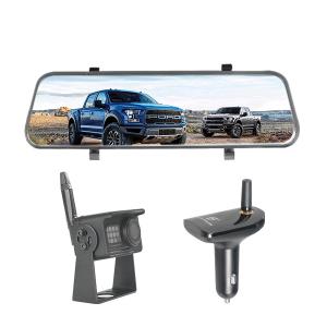 China 10 Inch 1080P Wireless Mirror Dash Cam Backup Camera 2 Channel DVR Recording factory