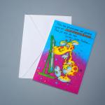 Custom high quality colorful greeting card embossing gold foil stamp thank you