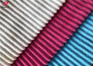 China Textile Material Poly Jacquard Strip Velboa Minky Plush Fabric For Sofa factory
