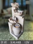 Outdoor Three Lotus Waterfall Garden Feature
