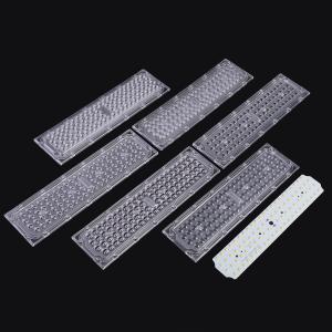 China Heat Sink 14 Parallel 3030 LED Lens 50w Optical PC Led Street Light Lens factory