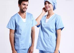 China Anti Chlorine Medical Healthcare Scrubs Uniforms With Two Front Patch Pockets factory