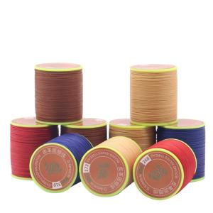 China DIY High Strength Multicolor Round Polyester Sewing Leather Wax Bracelet Thread 3 Ply factory
