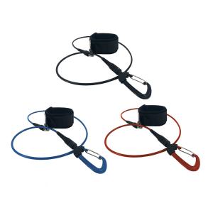 China Aluminum Carabiner 106cm Neoprene Strap Scuba Diving Retractable Lanyard factory