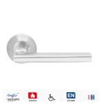 AISI304/316 brushed stainless steel door handle for interior & exterior doors