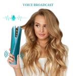 PTC Cordless Hair Curler , Music Auto Curling Iron USB Travel Rechargeable Hair