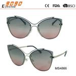 Hot Sale Mirrored Metal Sunglasses , UV 400 protection lens,suitable for women