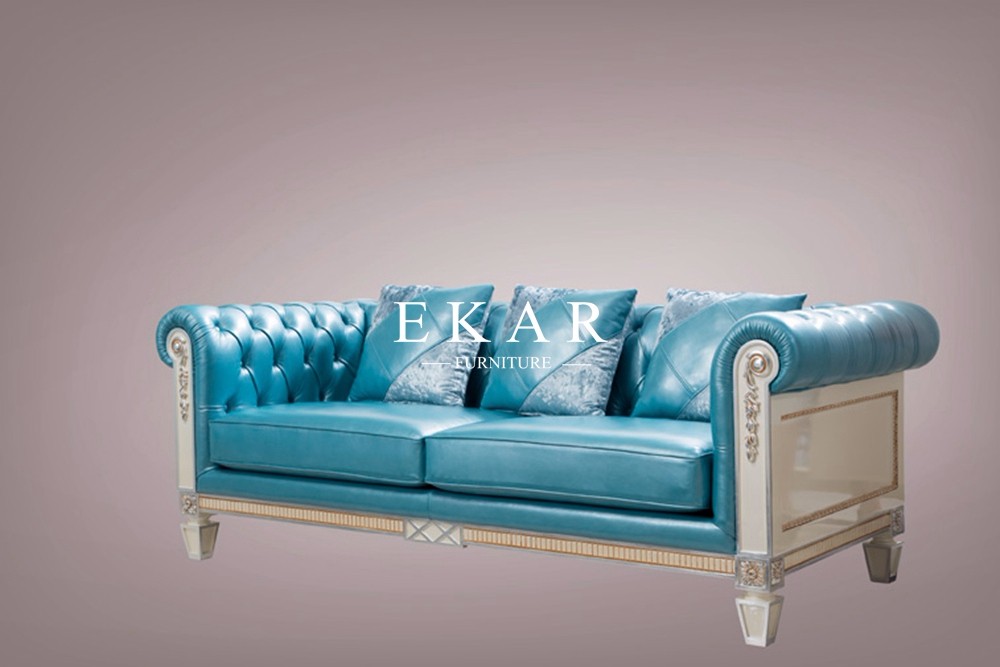 High Quality European Style Blue Fabric Sofa FLN-M-SF301