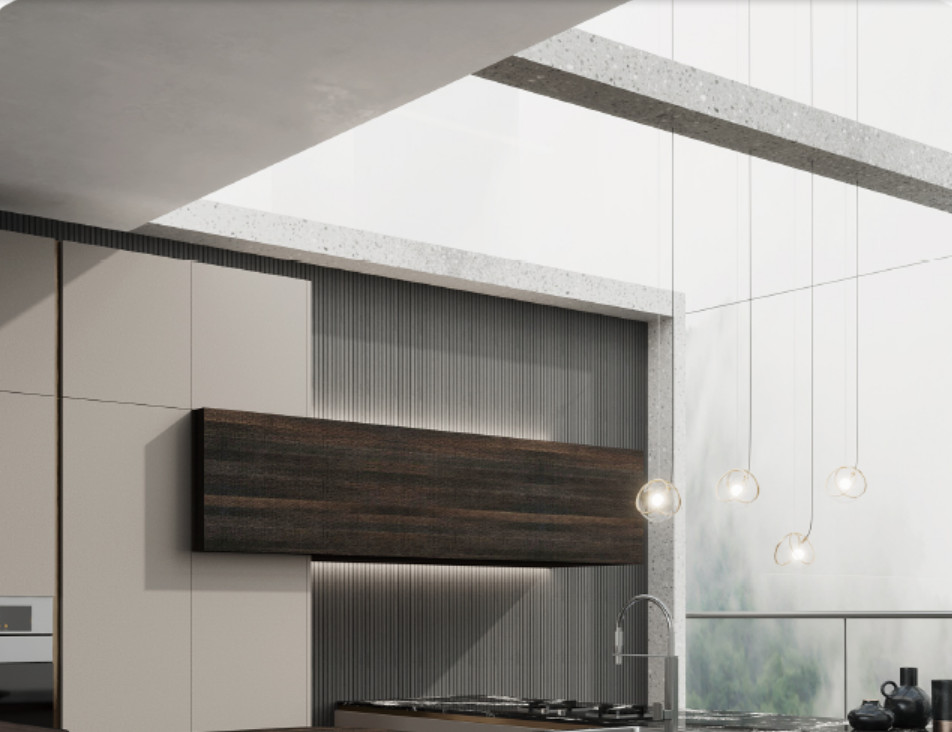 Melamine Finish Modern Modular Kitchen Cabinet L Shape Design