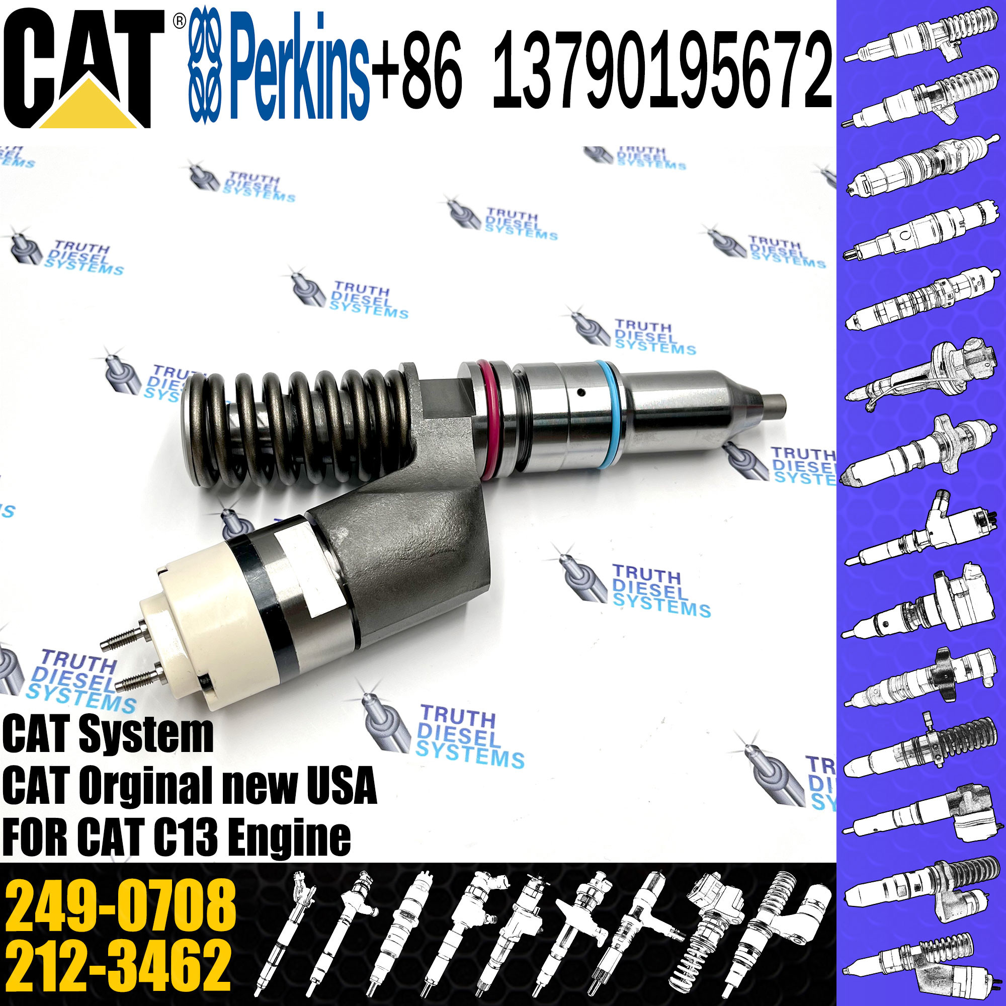 Common Rail Fuel Injector 10R-2977 249-0708 292-3666 239-4908 249-0712 10R-3147 10R-3262 294-3002 For C13 Engine
