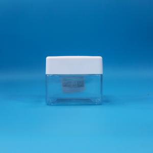 China Small Empty Snack Food Transparent Square Candy Nuts PET Plastic Jars Screw Lids factory