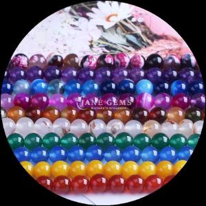 China Natural Assorted Gems Bead DIY Jewelry Making with Purple and Yellow Agate Beads factory