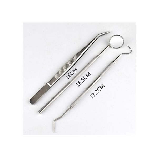 3pcs / Kit Dentist Mirror Tool Explorer Kit Stainless Steel Material