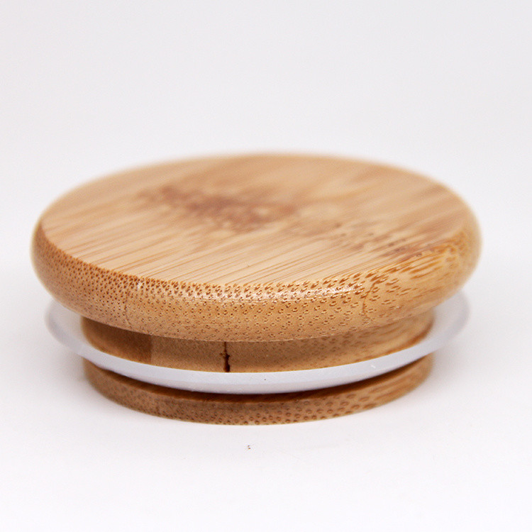 China Reusable Bamboo Cup Lids Wooden Mug Lid Wide Mouth 70mm on sale