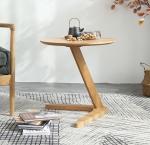 Living Room Furniture Modern Round End Coffee Table with Solid Wood Base