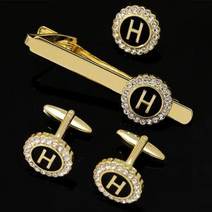 China Custom Made Tie Clips A-Z 26 Letters Capital Initial Cufflinks And Tie Clips For Men factory
