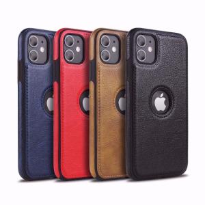 China Iphone 12 Pro Max Car Line Stitching PU PC Leather Soft Phone Cover Luxury Cell Case factory